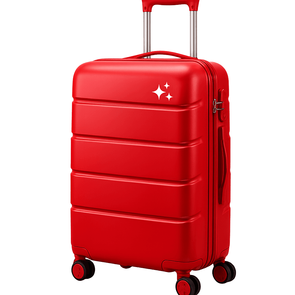 Red travel suitcase